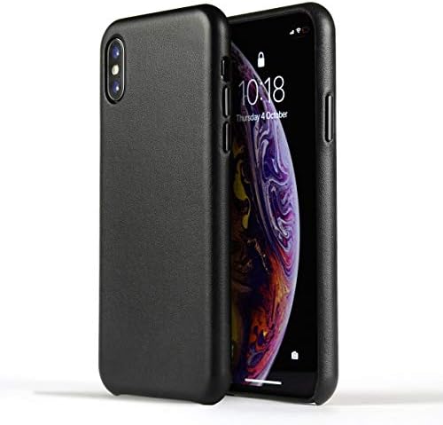 NOVADA Genuine Leather Back Cover Case for Apple iPhone X - Black