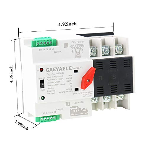 GAEYAELE W2R3P Din Rail Mounted Automatic Transfer Switch Three Phase
