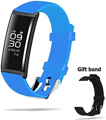 2017 Fitness Smartwatch [Heart Rate] Blood Oxygen Pressure Monitor [Call SMS Reminder] Smartband Waterproof Sports Pedometer Calorie Tracker Wrist-band with Full Touch Screen for IOS Android - Blue