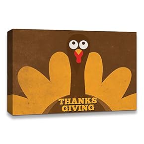 Canvas Wall Art Thanksgiving Day Theme Painting Artwork for Home Prints Framed - 12x18 inches