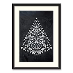 Black Paper Framed Canvas Wall Art for Living Room, Bedroom Abstract Geometric Canvas Prints for Home Decoration Ready to Hanging - 23x31 inches