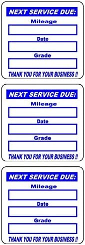 500 2x2 Blue, Black, Green, Red Oil Change Labels Stickers (3 Line)