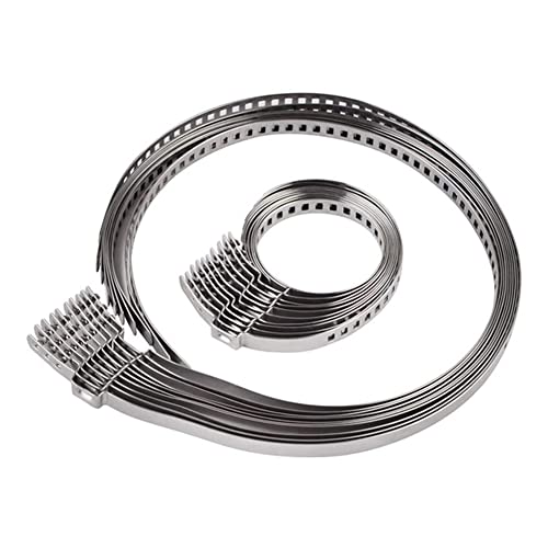 10 Pcs Car Stainless Steel Crimp Clamps - CV Joint Starter Clamps - Large/Small Kits with Universal Adjustable Shaft
