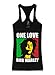 Bob Marley One Love Rasta Colors Ladies Racerback Tank - Black (X-Large)