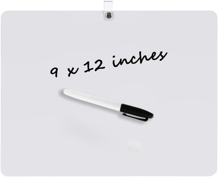Grope Small Dry Erase Boards Blank Double Sided Portable Learning Writeboard Mini Lapboards with a Marker for Children 9x12 inches (Blank Set of 1) : Office Products