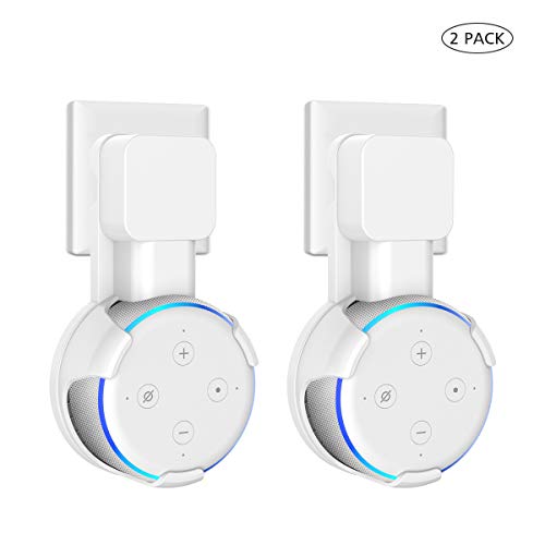 SPORTLINK Echo Dot (3rd Gen) Wall Mount, A Must Dot Accessories with Cord Arrangement Hide Messy Wires (White - 2 Pack)