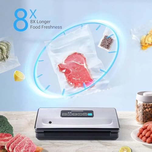 INKBIRD Vacuum Sealer Machine INK-VS02, 85kPa Powerful Pump, Dry/Moist Modes, Built-in Cutter, 30cm Seal Length, Easy Cleanup, Stainless Steel Design, Automatic Sealing for Food Preservation