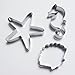 Yunko Ocean Stainless Steel Cookie Cutter Fondant Cutter Starfish Shell Hippocampus Shape 3pcs / Set