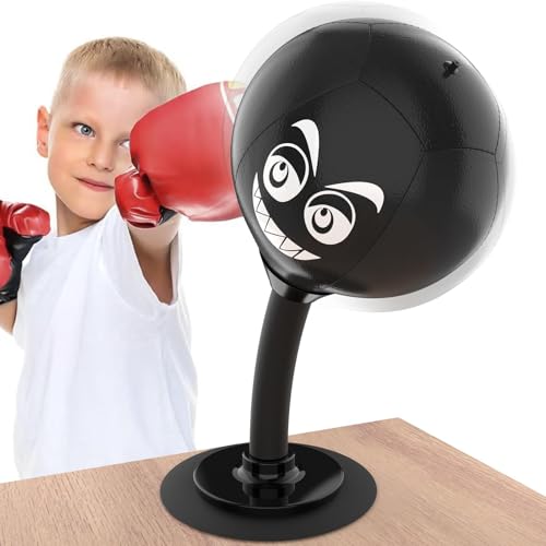Desktop Punching Bag - Stress Buster - Heavy Duty Stress Relief Ball - Desk Boxing Punch Ball, Suction Cup Reflex Strain and Tension Toys, Funny Gag Toys for Kids, Coworkers, and Friends