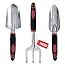 Hooyman 3-Piece Garden Tool Set - Cultivator, Transplanter, Trowel With H-Grip Handles