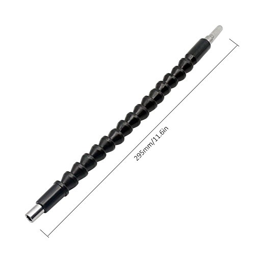 QISF 2Pcs 105 Degree 1/4 Inch Right Angle Drill Adapter Hex Shank Screwdriver Angled Bit Holder Power Drill Tool(1Pcs Short & 1Pcs Long) + 1Pcs Flexible Angle Extension Bit Kit for Screwdriver &Drill - Thumbnail 4