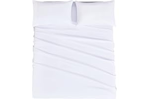 Mejoroom Full Size Sheet Sets - Hotel Luxury 1800 White Sheet - 16 Inch Deep Pocket Bed Sheets, Soft, Breathable, Wrinkle, Fade & Stain Resistant - 4 Piece (Full, White)