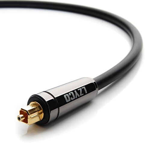 LZYCO Gold Plated Toslink Digital Optical Audio Cable with Premium heavy-metal castings Connectors (Black 20FT)