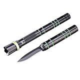 Wolfwill Tactical Flashlight Multifunctional Self Defense Survival Knife with Rechargeable Adjustable Cree LED Torch for Hunting Camping Outdoor