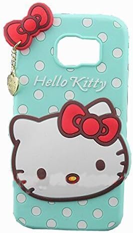 S6 Case,Galaxy S6 Case,Galaxy S6 Silicone Case,Tribe-Tiger Cartoon Hello Kitty Silicon Gel Rubber Case Cover Skin for Samsung Galaxy S6(Sky Blue Kitty)