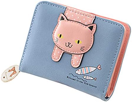 Tierneys ティアニーズ ガールズ ウォレット コンパクト財布 交通系icカード入れ 小銭入れ 猫デザイン 二つ折り ファスナー付き 女子向け