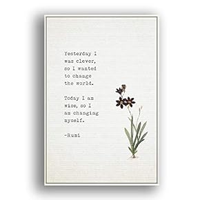 Framed Canvas Wall Art for Living Room, Bedroom Beautiful Quotes Canvas Prints for Modern Home Decoration Ready to Hang - 16"x24" inches
