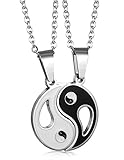 Jstyle Jewelry 2 Piece Mens Womens Friendship Yin Yang Necklace Pendant Couples Necklace