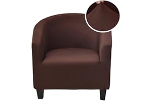 CRFATOP Soft Club Chair Slipcover Stretch Barrel Chair Covers Printed Tub Chair Slipcovers Round Couch Covers Spandex Armchair Sofa Cover Removable Furniture Protector for Living Room,Coffee