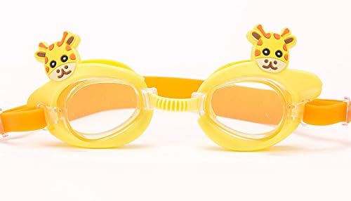 Kids Swim Goggles , Cute cartoon design, HD Anti-Fog, UV Protection, Hypoallergenic Soft Silicone Frame,PolycarbonateLenses,Comfortable and Easy to Use(ages 3-12). (yellow)