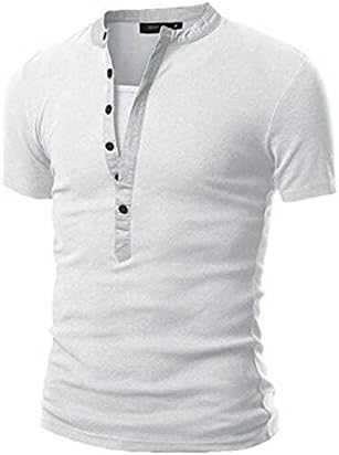 CHRWANG New Fashion Mens Stylish Shirt Short Sleeve Casual T-shirts Tee White-XL