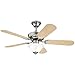 Westinghouse 7877365 Richboro SE Two-Light 42-Inch Reversible Five-Blade Indoor Ceiling Fan, Brushed Nickel with Frosted White Alabaster Glass Bowl