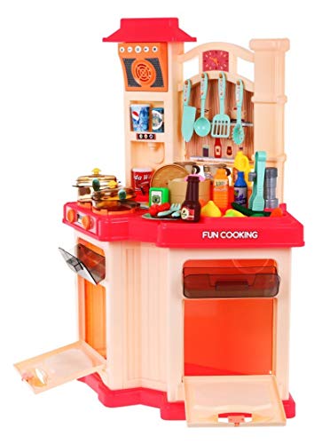 Ramiz Kinder Rollenspiel - Spielküche Kinderküche Spielset mit Spielzeug Lebensmittel, Zubehör, Wasserhahn mit Wasser… – Bild 5