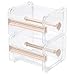 2 Pack Desktop Tape Dispenser, Washi Tape Cutter, Craft Multi Roll Paper Tape Organizer/Holder, Tape Storage Box (Beige)