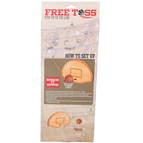 Basketball And Hoop Swing Game - Tiki Toss Free Toss- Be The First To Swing A Basket 100% Bamboo Party Game (All Parts Included)