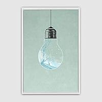 Framed Canvas Wall Art Bottle and Bulb Canvas Prints Home Artwork Decoration for Living Room,Bedroom - 24x36 inches