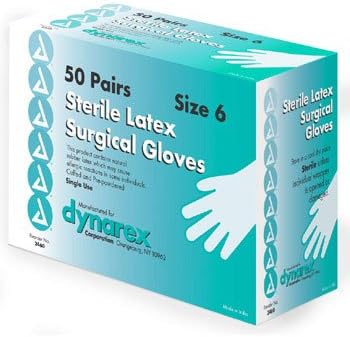 Surgical Latex Sterile Gloves, 50 Pair Box, Size 8.0