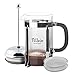 Tillvio French Coffee Press - Large Pot with Extra Durable Glass, Enhanced Filtration and 2 Replacement Filters for Easy Brewing and Original Taste - 1000 ml / 32 ounce / 8 cup / 1 liter