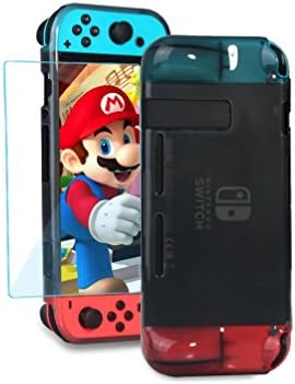 Nintendo Switch Case, TEAMAR Nintendo Switch Premium Slim Clear Shock Absorption Technology Bumper Protective Cover Case for Nintendo Switch Console Accessories 2017 release (Black)