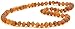 Raw Amber Necklace for Adults - 17.7 Inches - Cognac Color - Baltic Amber Land - Hand-made From Unpolished / Certified Baltic Amber Beads - Knotted - Screw Clasp (Cognac)