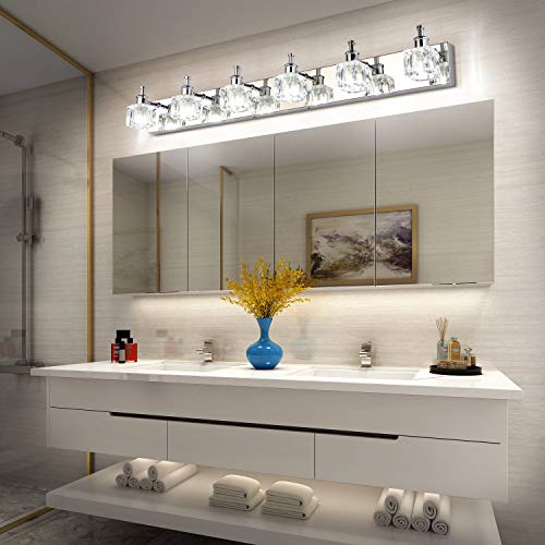 PRESDE Modern 6 Lights LED Vanity Lights for Bathroom Over Mirror