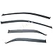 PLDDE 4pcs Smoke Tint With Chrome Trim Outside Mount Tape On/Clip On Style PVC Sun Rain Guard Window Visors Compatible with 2012-2014 Toyota Camry
