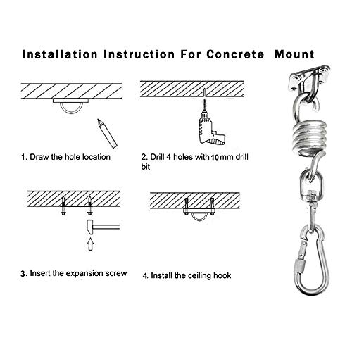 Swivel Hook for mounting Hammock Chairs and Other Hanging Accessories Like Punching Bags, Hanging Plants Hardware Accessories