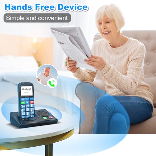 uleway 4G Senior Mobile Phone Unlocked with Bluetooth Charging Dock Handsfree Speakerphone High Volume Big Button for Elderly SIM Free Easy to Use Basic Phone SOS Emergency Button(Blue)