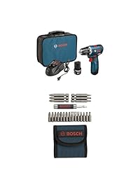 Bosch PS32-02 - Kit de destornillador destornillador sin escobillas de 12 V con baterías de 2,0 Ah, cargador y funda
