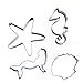 tyoungg 4 pcs/Set Mermaid Starfish Shell Hippocampus Sea Creatures Animal Shape Stainless Steel Cookie Cutter Fondant Cutter