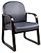 Boss Office Products Mahogany Frame Fabric Side Chair in Grey