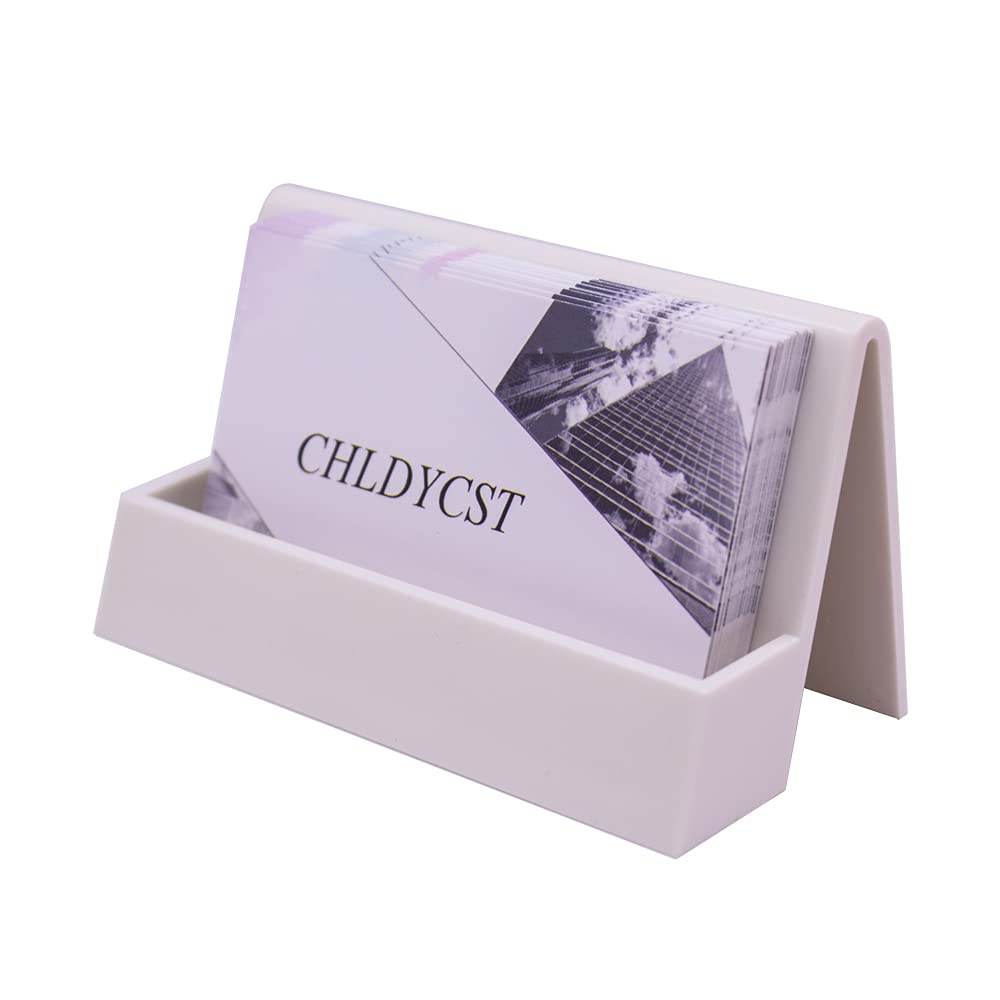 Photo 1 of Modern Cute Plastic Business Cards-Holders Desktop Card Display Business Card Rack Organizer for Office Home (Beige)