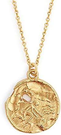 12 Constellations Pendant Gold Plated Zodiac Sign Long Necklace for Women and Men with 25" + 2.7" Extender