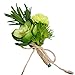 Yokoke Handmade Artificial Succulent Corsage Wristlet Realistic Cute Green Plants Boutonniere for Wedding Decor 4 Pcs