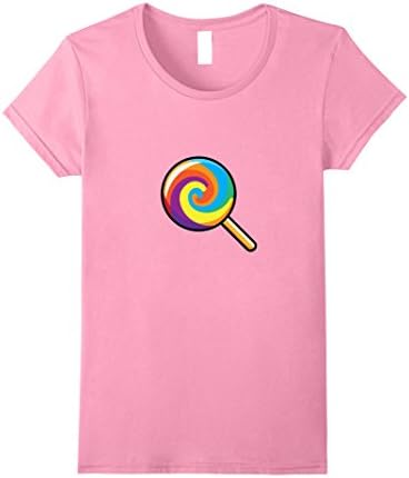 Womens Lollipop Emoji T-Shirt Swirl Lolly Candy Sugar Store Stick Small Pink