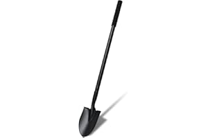 PRAGMATIST Small Shovel 43.3Inch Durable Metal Shovel for Digging Small Spade Shovel Garden Shovel for Gardening Digging Camping Farming and Outdoors, Black
