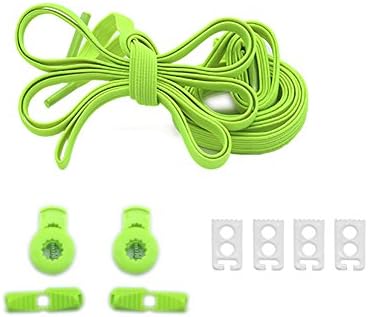 Elastic No Tie Shoelaces for Adults or Kids Two Types Locks Fit All Shoes Yellow