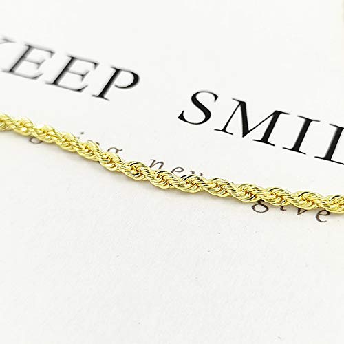 Cuban Chain Bracelets Gold Plated Link Homme/Femme,Rope Chains, Bijoux Fantaisie,19/45CM Gold (45)