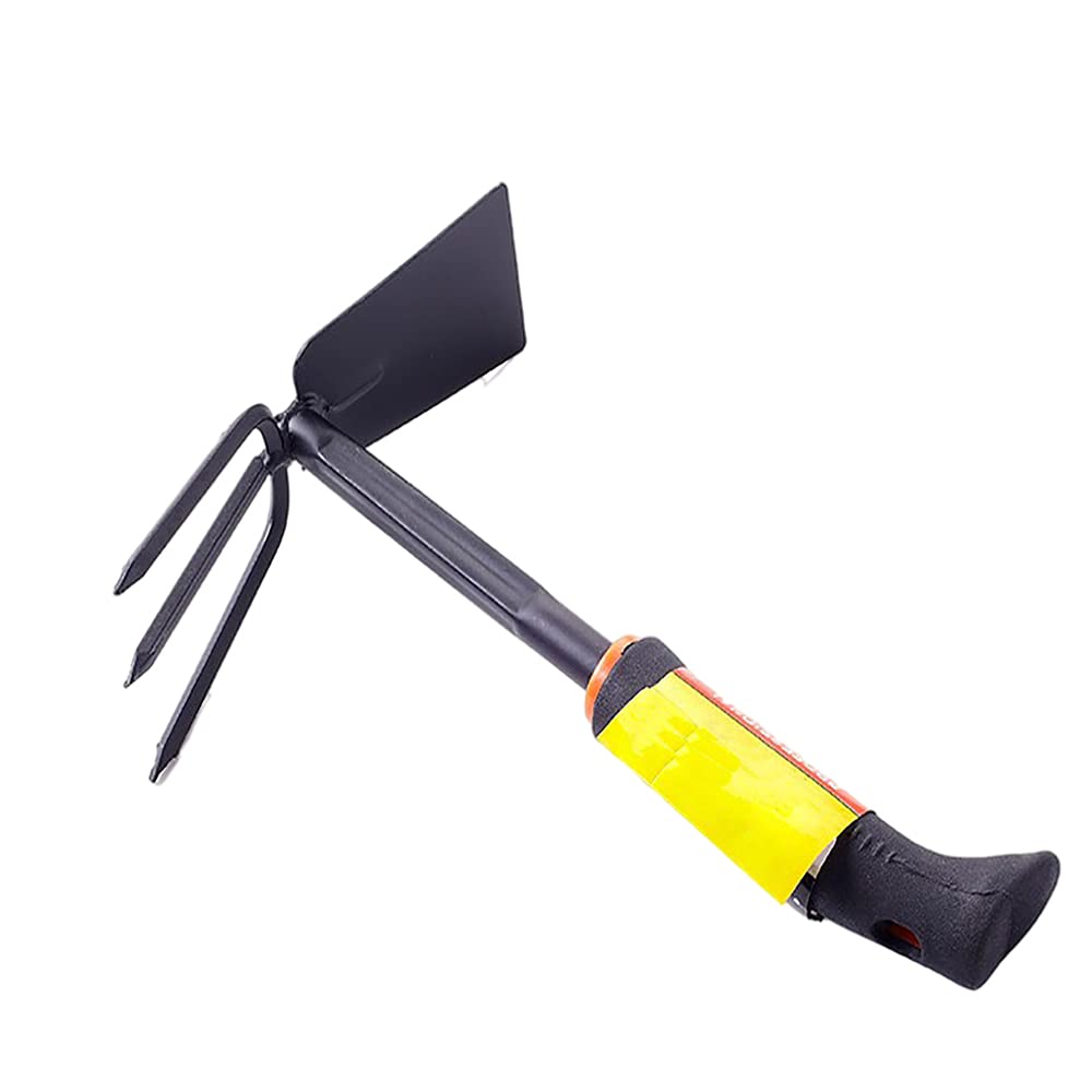 Jadeshay Garden Small Hand Digger and Hoe Combo Garden Tool,2 in 1 Mini Garden Hoe Rake Outdoor Gardening Dual Purpose Shovel Spade Portable Digging Tool
