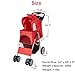 Lucky Tree Pet Jogger Stroller Easy Walk Folding Travel Carrier Dog Cat Cart with 4 Wheels, Redthumb 3